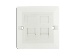 2 Port Euro Style Beveled Wall Plate - Shuttered