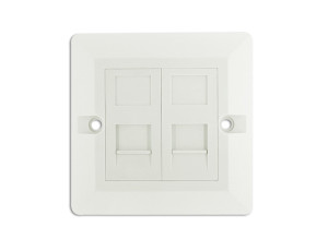 2 Port Euro Style Beveled Wall Plate - Shuttered