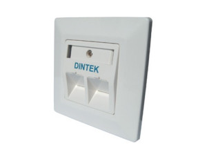 2 Port UK Style Angled Wall Plate With Shutter