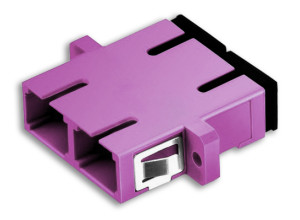 OM4 Duplex SC Adapter - Unshuttered With Flange