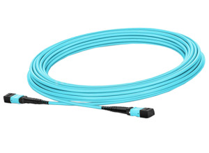 MTP(F-M) 12C OM3 fiber patch cord round type Aqua LSZH