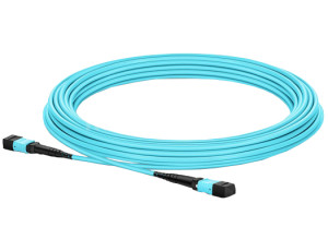 MTP (F-F) 12C OM3 Fiber Patch Cord Round Type Aqua LSZH