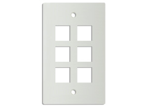 DINTEK 6 Port Wall Plate US Style (White)	